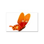 Orange Flame Butterfly Sticker (Rectangular)