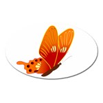Orange Flame Butterfly Magnet (Oval)