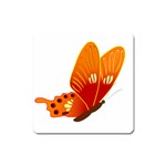 Orange Flame Butterfly Magnet (Square)