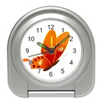 Orange Flame Butterfly Travel Alarm Clock