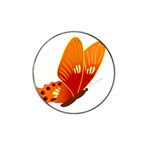 Orange Flame Butterfly Hat Clip Ball Marker