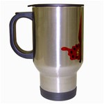 Orange Flame Butterfly Travel Mug (Silver Gray)