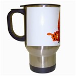 Orange Flame Butterfly Travel Mug (White)