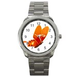 Orange Flame Butterfly Sport Metal Watch