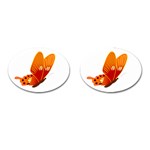 Orange Flame Butterfly Cufflinks (Oval)