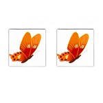 Orange Flame Butterfly Cufflinks (Square)