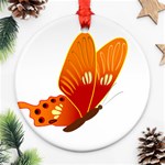 Orange Flame Butterfly Round Ornament (Two Sides)