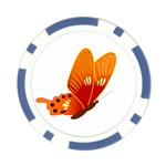 Orange Flame Butterfly Poker Chip Card Guard