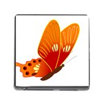 Orange Flame Butterfly Memory Card Reader with Storage (Square)