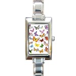 Bright Butterflies Rectangular Italian Charm Watch