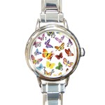 Bright Butterflies Round Italian Charm Watch