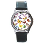 Bright Butterflies Round Metal Watch