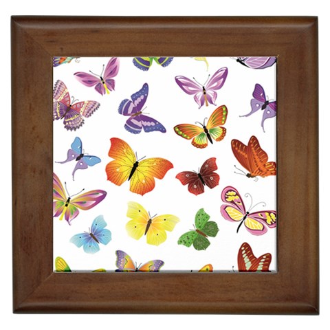 Bright Butterflies Framed Tile from ArtsNow.com Front