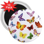 Bright Butterflies 3  Magnet (10 pack)