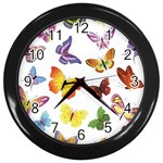 Bright Butterflies Wall Clock (Black)