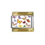 Bright Butterflies Gold Trim Italian Charm (9mm)