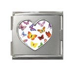 Bright Butterflies Mega Link Heart Italian Charm (18mm)