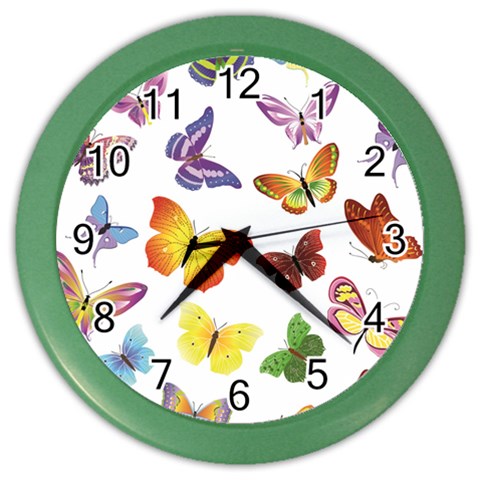 Bright Butterflies Color Wall Clock from ArtsNow.com Front