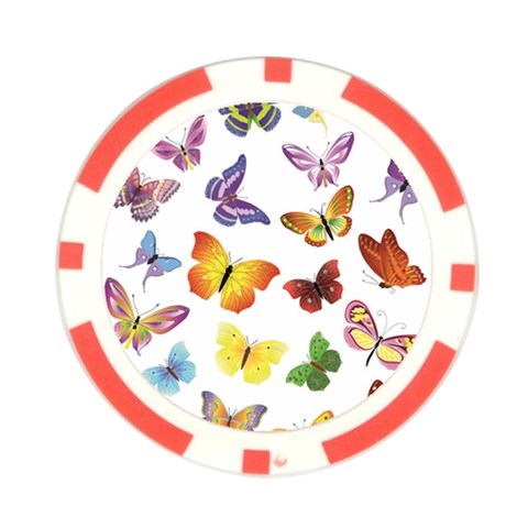 Bright Butterflies Poker Chip Card Guard from ArtsNow.com Back