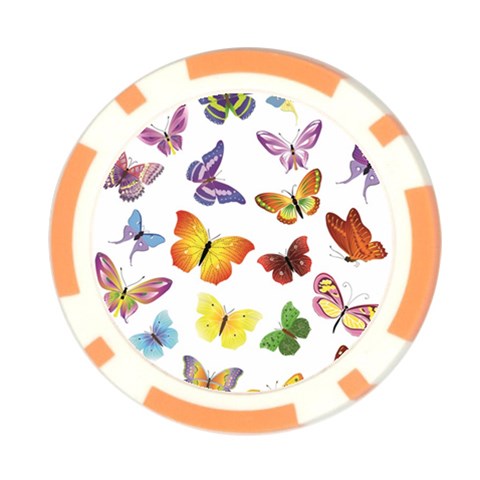 Bright Butterflies Poker Chip Card Guard from ArtsNow.com Back
