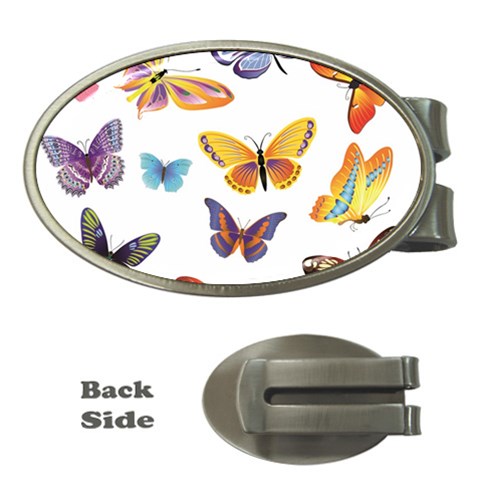 Bright Butterflies 2 Money Clip (Oval) from ArtsNow.com Front