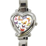 Bright Butterflies 2 Heart Italian Charm Watch