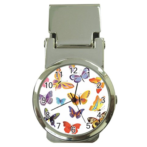 Bright Butterflies 2 Money Clip Watch from ArtsNow.com Front
