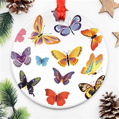 Bright Butterflies 2 Round Ornament (Two Sides) from ArtsNow.com Front
