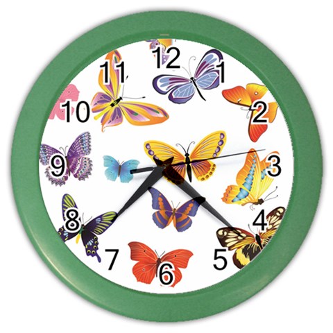Bright Butterflies 2 Color Wall Clock from ArtsNow.com Front