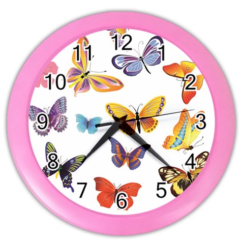 Bright Butterflies 2 Color Wall Clock from ArtsNow.com Front