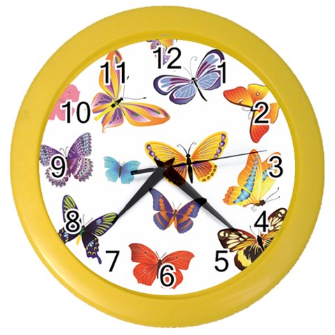 Bright Butterflies 2 Color Wall Clock from ArtsNow.com Front
