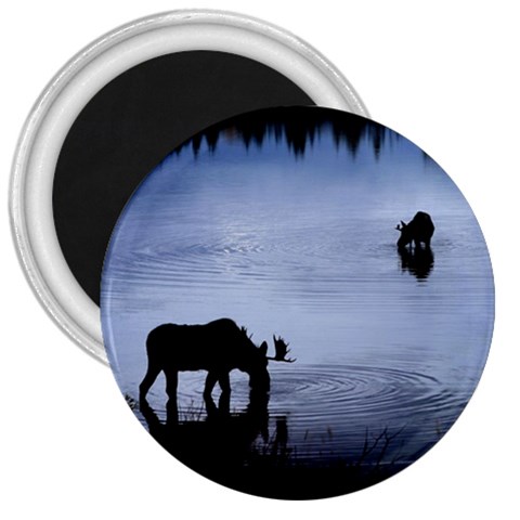 Moose in Peaceful Waters 3  Magnet from ArtsNow.com Front