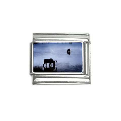 Moose in Peaceful Waters Italian Charm (9mm) from ArtsNow.com Front
