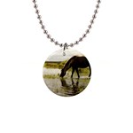 Horse in the Water 1  Button Necklace