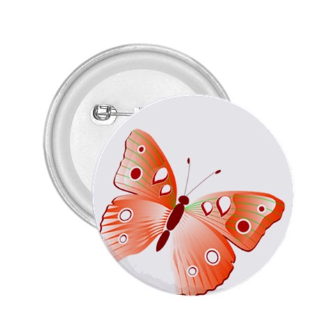 Red Butterfly 2.25  Button from ArtsNow.com Front