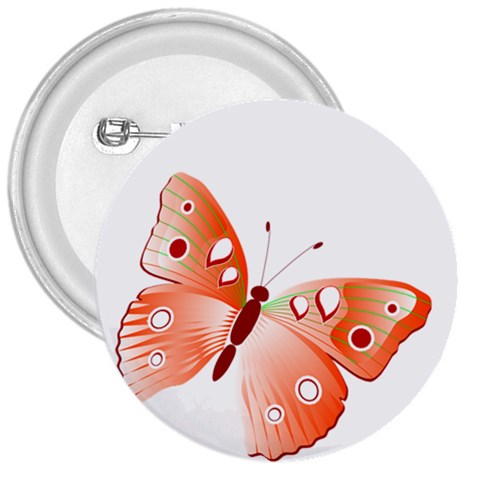 Red Butterfly 3  Button from ArtsNow.com Front