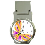 Orange and Purple Butterfly Money Clip Watch