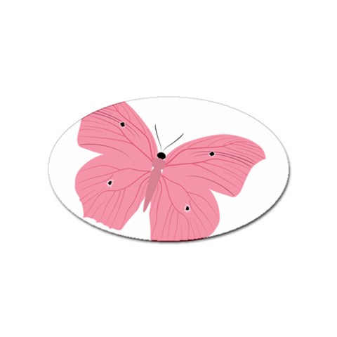 Pink Butterfly Sticker (Oval) from ArtsNow.com Front
