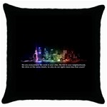 rainbow-city1 Throw Pillow Case (Black)