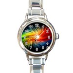 3D-graphics_rainbow_015782_ Round Italian Charm Watch