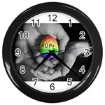 rainbow_egg1 Wall Clock (Black)