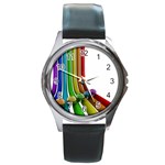 3D-graphics_Rainbow_beads_016511_ Round Metal Watch