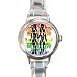 gaypride2 Round Italian Charm Watch