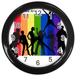 rainbow2 Wall Clock (Black)