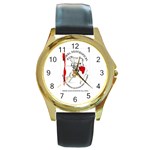 Tapir) Round Gold Metal Watch