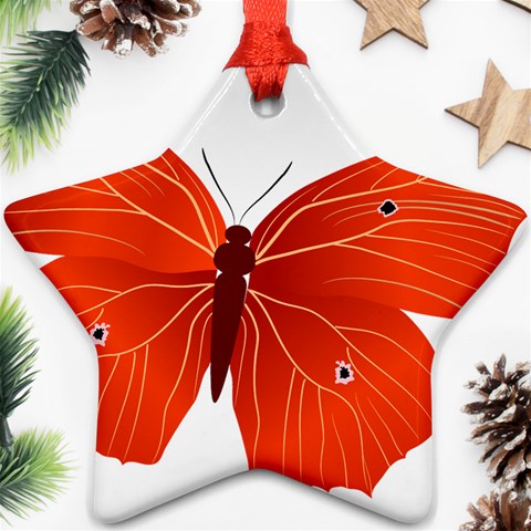 Red Butterfly Ornament (Star) from ArtsNow.com Front
