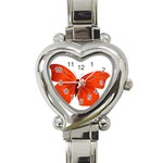 Red Butterfly Heart Italian Charm Watch