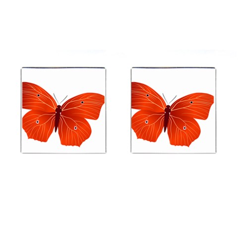 Red Butterfly Cufflinks (Square) from ArtsNow.com Front(Pair)