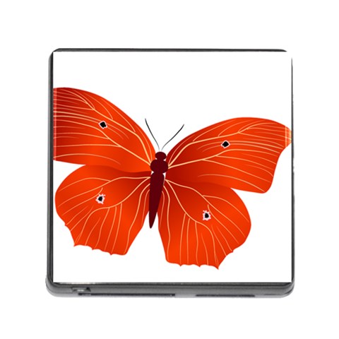 Red Butterfly Memory Card Reader with Storage (Square) from ArtsNow.com Front
