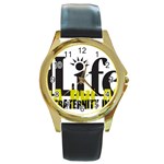 ALPHA 4 life Round Gold Metal Watch